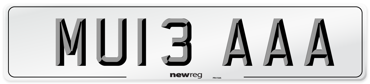 MU13 AAA Number Plate from New Reg
